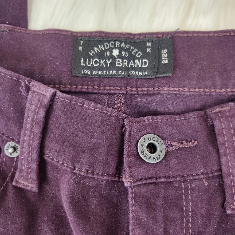 Lucky Brand Brooke Velvet Legging Jean Plum Color - Picture 5 of 9
